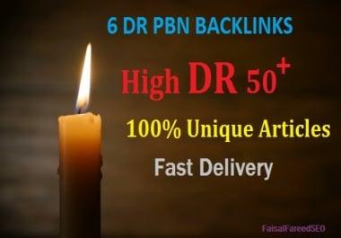 Get 6 DR 65 to 50+ permanent homepage high quality pbn backlinks