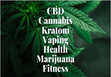 I Will Publish CBD,  Cannabis,  Kratom,  Vaping,  Marijuana,  Articles On My Health Sites.
