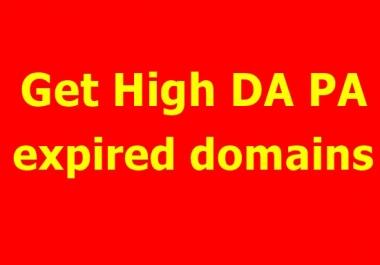 I will search 20+ high da pa expired domains for you