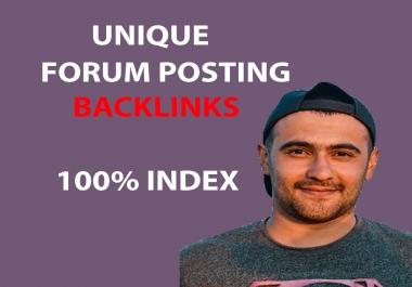 100 percent index Manually 20+ Forum Posting SEO Backlinks For your website