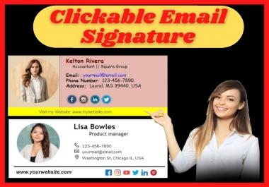 I will Design Professional Clickable Email Signature