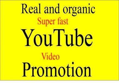Get super Fast Organic YouTube video promotion