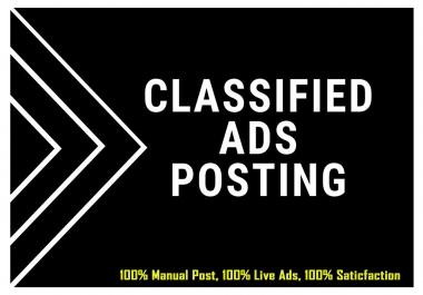 I Will Post Your Ads On 100 Classified Ad Posting Sites In The USA/UK/CANADA/AUSTRALIA