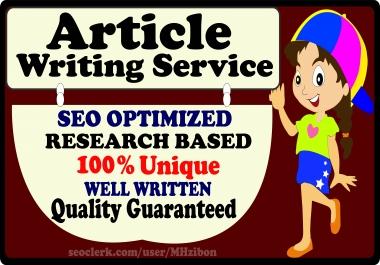 I Will Write Copyscape Passed and SEO friendly Unique Articles