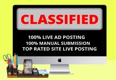 I will post your ads on top rank classified ad posting sites