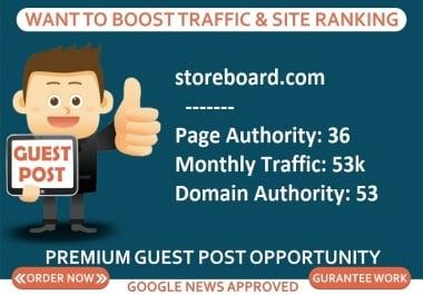 Add a guest post on storeboard,  storeboard. com DA 53