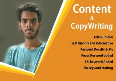 I will write Unique and SEO friendly Content and Article