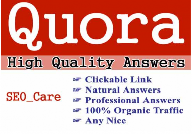 Guaranteed targeted traffic with 50 unique Quora answer