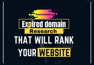 Provide expired domain research that will rank