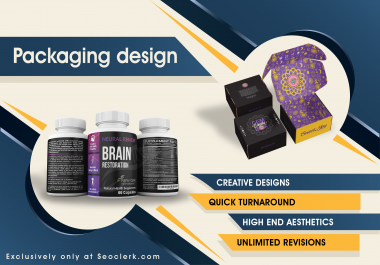 I will do Professional and Unique Packaging and Label Design