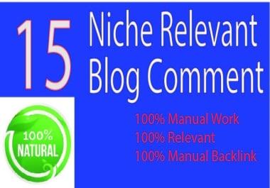 15 Niche Relevant HQ link Blog Comments