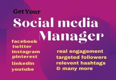 i will create Facebook, twitter, pinterest, LinkedIn, Instagram page and manage it