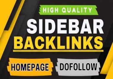 I will create high authority sidebar backlinks