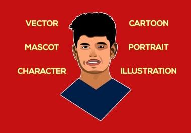 I will do vector mascot character cartoon portrait illustration