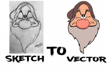 I will do vector tracing your logo or sketch to vector