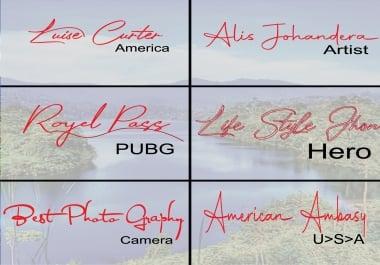 i will create any luxury signature logo or hand written within 24 hours