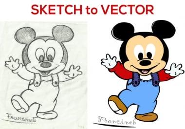I will convert your image,  sketch,  logo to vector within 24 hours