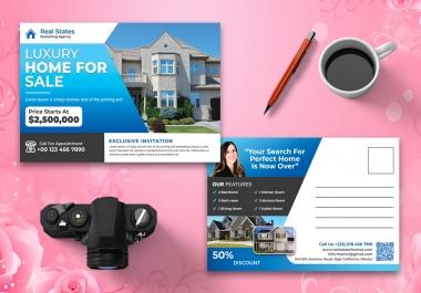 I will design professional real estate postcard or eddm postcard