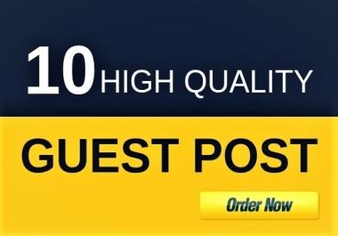 I Will Provide 10 guest post On High Authority Sites for Google Ranking