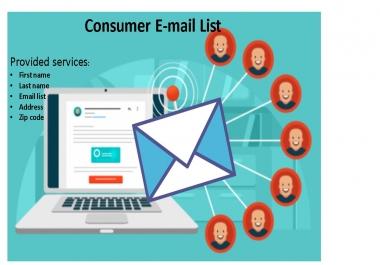 I will provide you 1k active and verified USA based consumer E-mail list.
