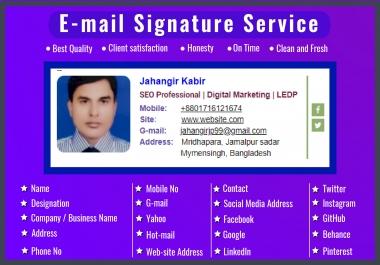 I will Provide you a fantastic E-mail Signature work