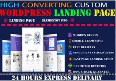 I will create wordpress modern landing page design