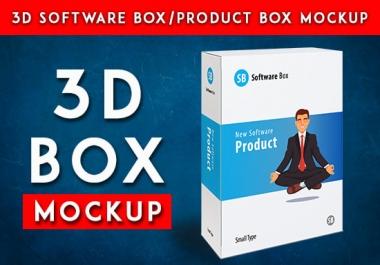 I will create a 3d box mockup designs
