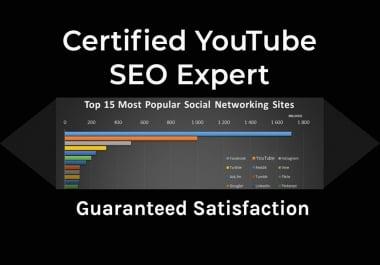 I will optimize seo youtube video title,  description,  tags the right way