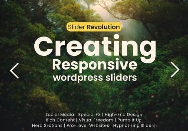 Creating responsive WordPress sliders,  web pages using Slider Revolution