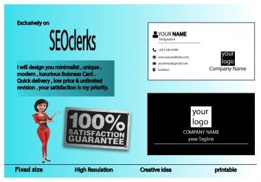 Make Minimalist, Unique, Modern, Luxurious Buisness card for you