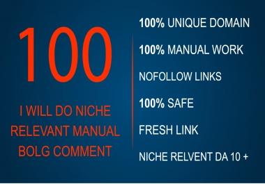I Will create Manually 100 Niche relevant blog comments backlinks
