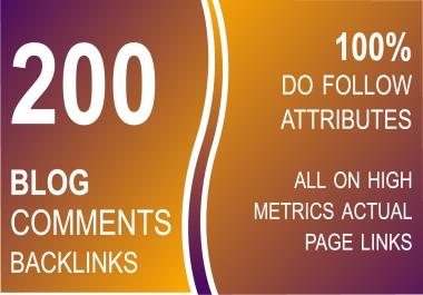 I Will provide Manually 200 Blog Comments Dofollow Link On High Da Site