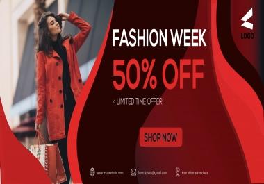 I will design professional and perfect social media banner and web banner.