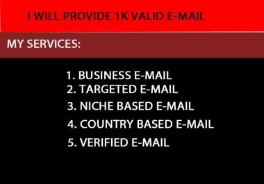 I will provide 1000 valid email