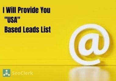 I Will Provide You 'USA' Based Active Leads - 100 Guarantee