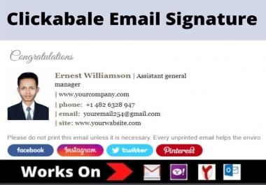 I will make html email signature or clickable email signature