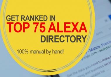 Provide submission to Top 75 Alexa Ranking Sites Manually