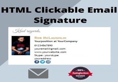 Professional create clickable HTML email signature