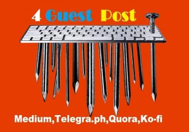 Push your site on Medium-Kofi-Quora-Telegraph High DA PA Guest Post Backlinks -SEO linkbuilding