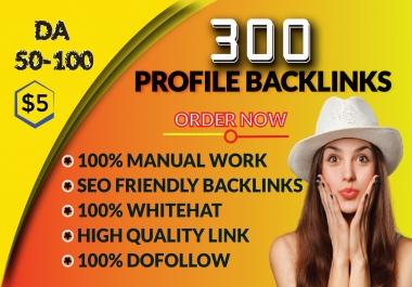 I will do 300 manual SEO Profile Backlinks