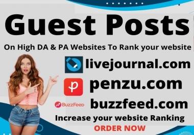 Write & Publish 10 niche related guest post 80+ blogs with permanent backlinks