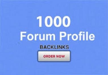 Provide 1000 forum profiles backlinks for your website