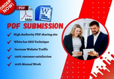 I will Submit PDF submission To 40 High Authority Document Sharing Site
