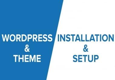 Wordpress Install,  Setup theme and demo