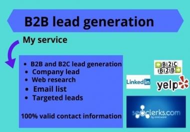 I will do B2B lead generation and valid information.