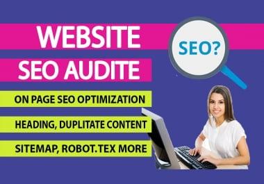 I will Provide website SEO Audit report Analysis report