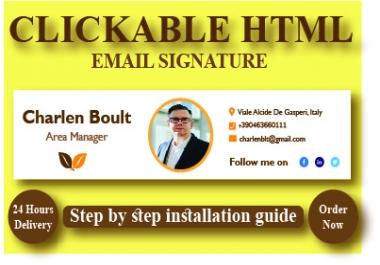 I Will Design Clickable HTML Email Signature