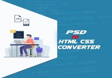 One page website PSD to HTML CSS.