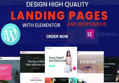 I will build premium responsive WordPress landing page with elementor