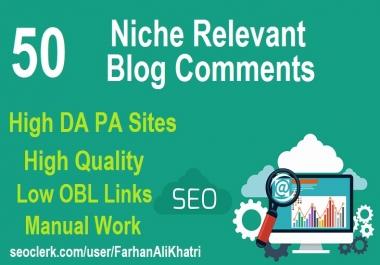 I Will SEO Service Do 50 Niche Relevant Blog Comments Backlinks